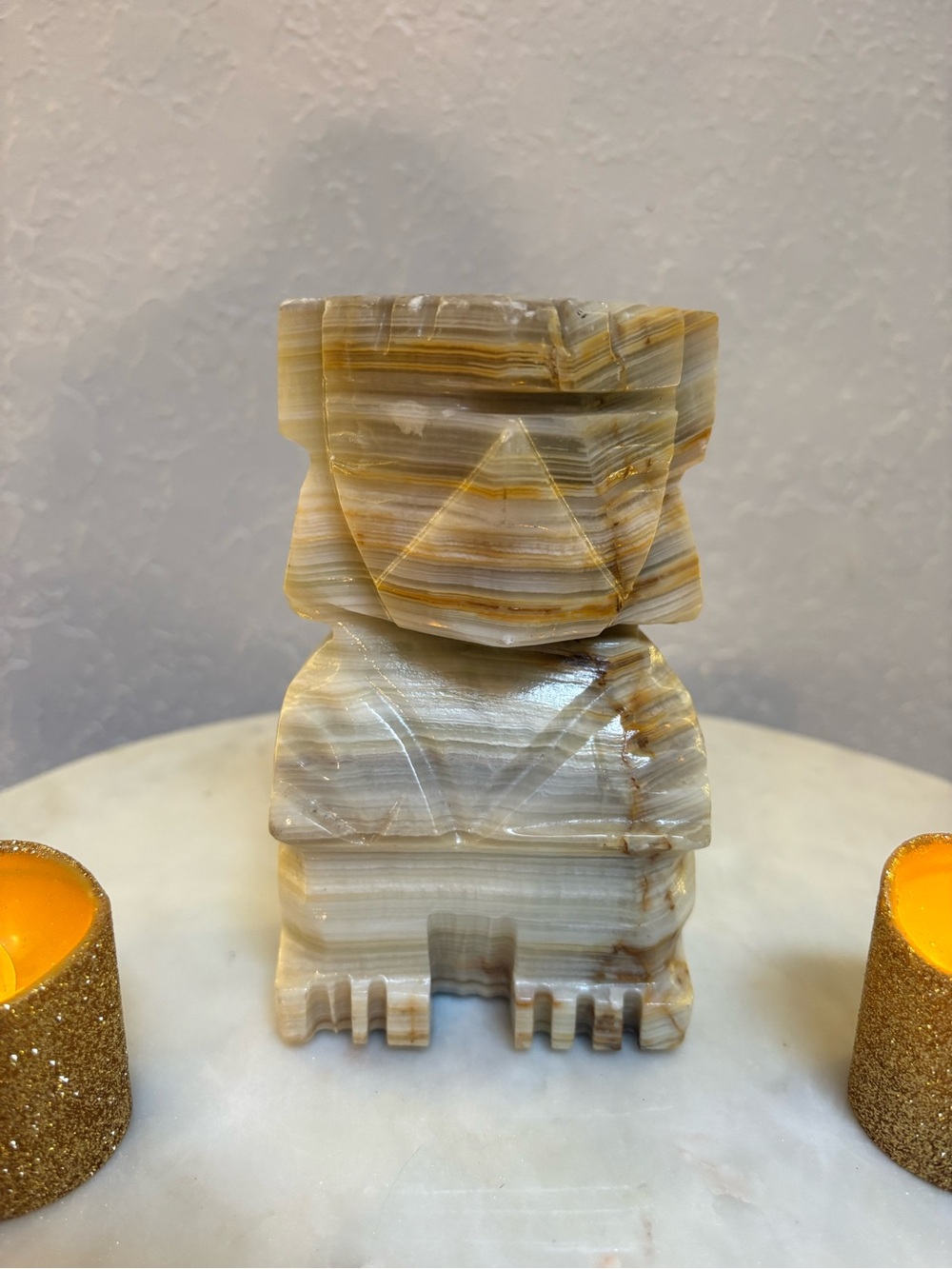 Vintage Alabaster Aztec Statue